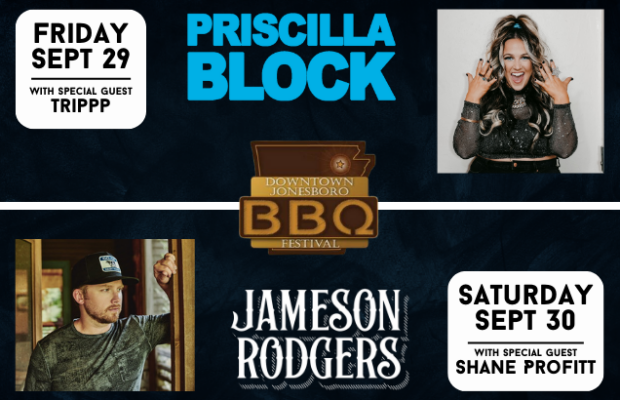 Priscilla Block & Jameson Rodgers at Jonesboro BBQ Fest